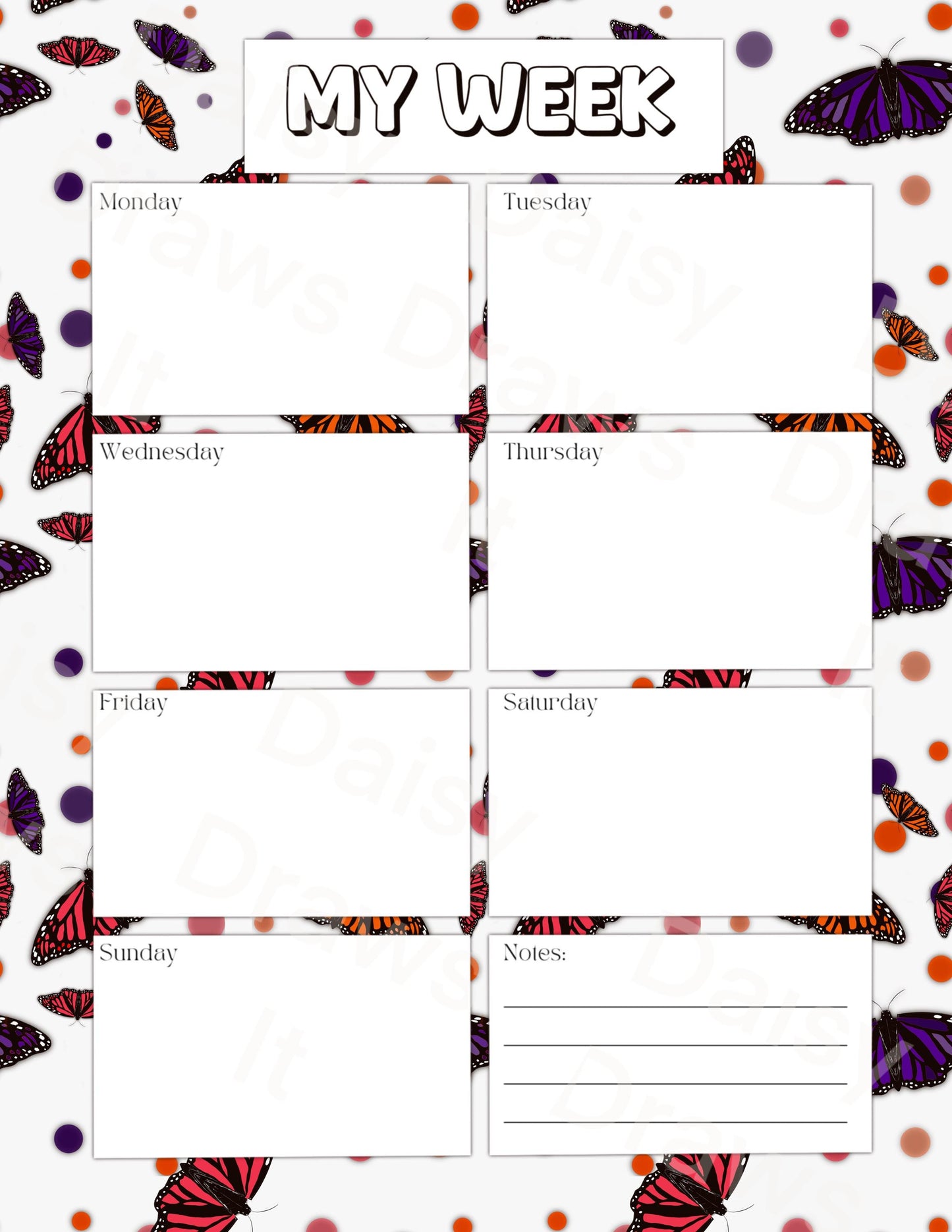 Digital Stationery for iPad | Notability & GoodNotes Paper Pack | Butterfly Digital Notes | Printable iPad Planner Pages | Instant Download
