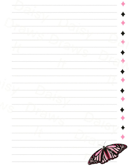 Digital Stationery for iPad | Notability & GoodNotes Paper Pack | Butterfly Digital Notes | Printable iPad Planner Pages | Instant Download