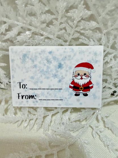 Santa Christmas gift tags with sticker backing - pack of 6