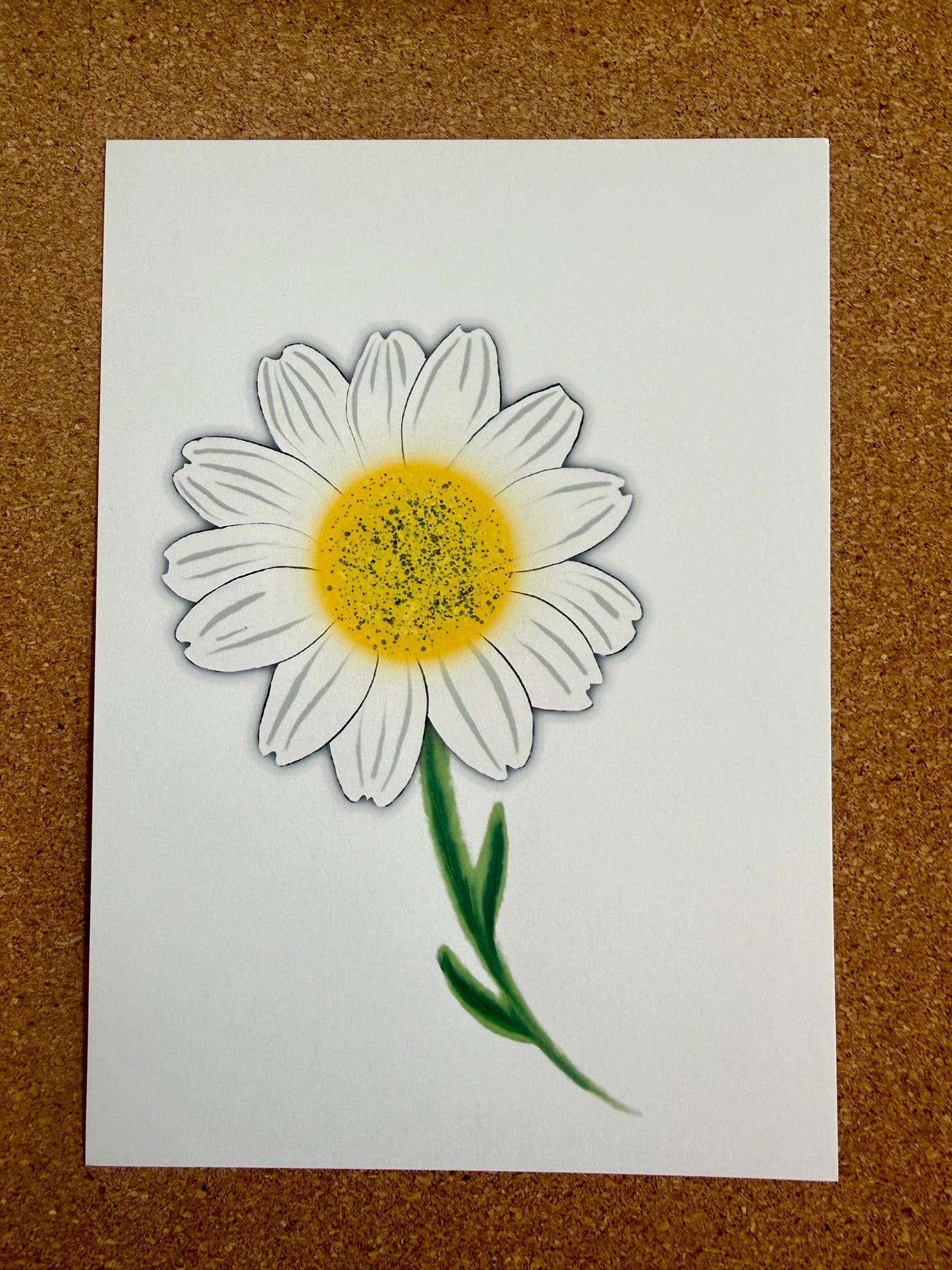 Daisy Floral Art Print – Matte Cardstock Wall Art | Bedroom, Nursery & Living Room Decor | Ready-to-Frame Artwork