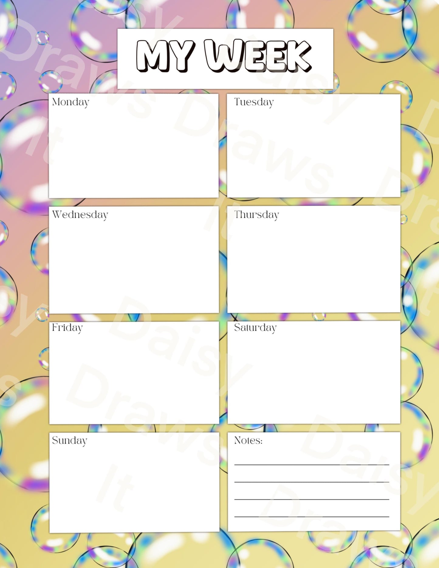 Digital Stationery for iPad | Notability & GoodNotes | Bubbles | Digital Notes | Printable iPad Planner Pages | Instant Download
