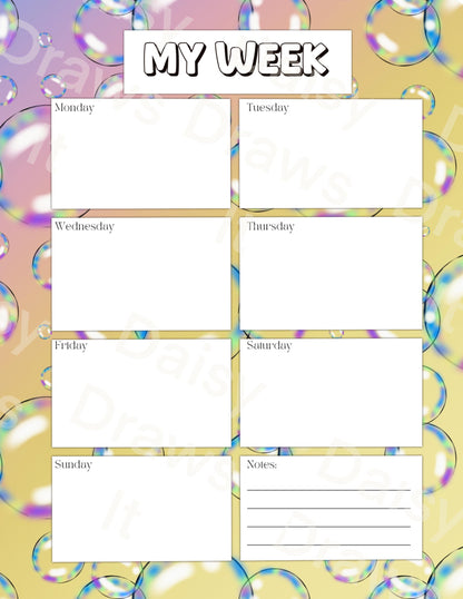 Digital Stationery for iPad | Notability & GoodNotes | Bubbles | Digital Notes | Printable iPad Planner Pages | Instant Download