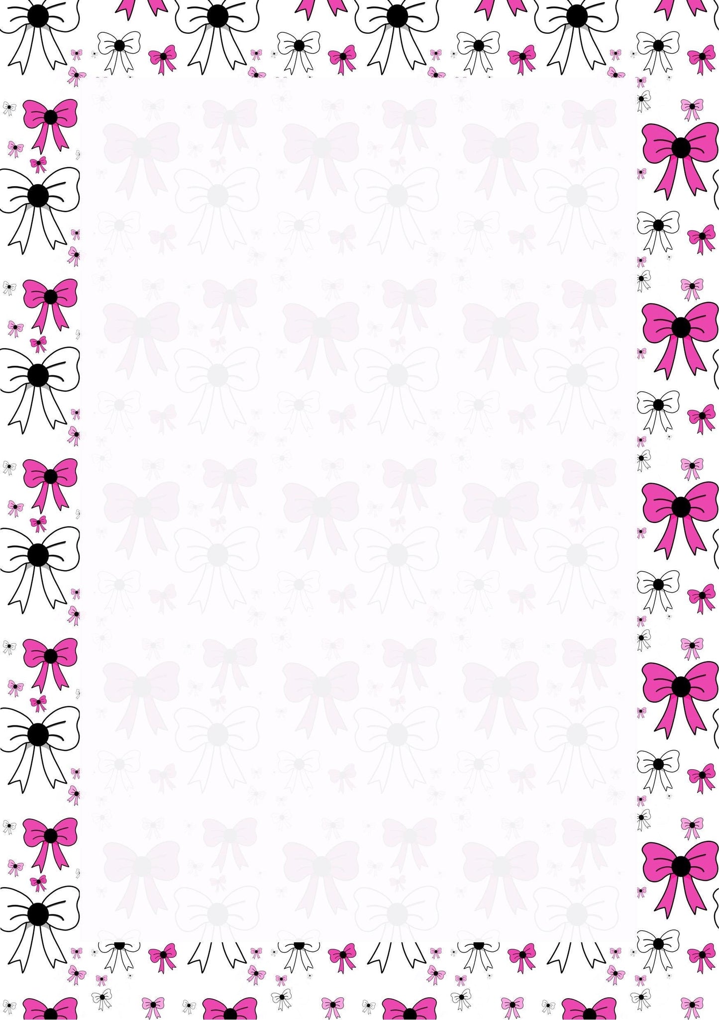 Pink Bows Planner Inserts – To-Do, Blank (50-Pack)