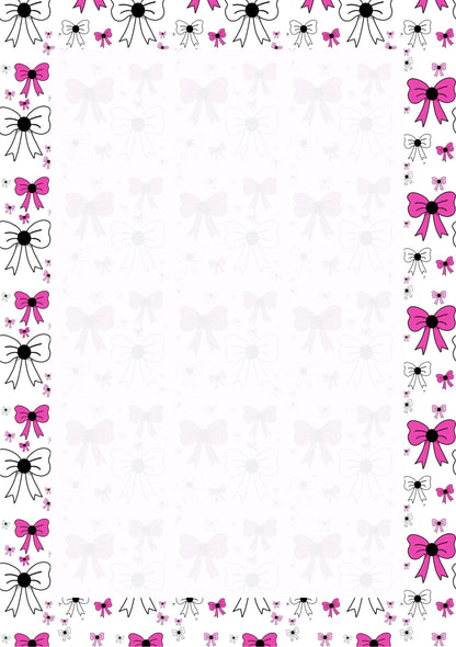 Pink Bows Planner Inserts – To-Do, Blank (50-Pack)