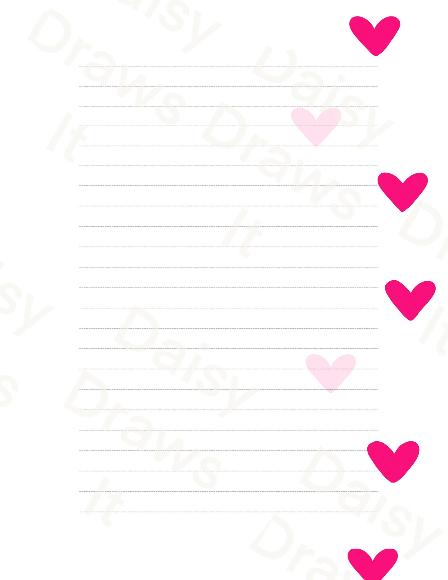 Hearts Digital Stationery for iPad - Notability & GoodNotes Paper Pack - Printable Planner Pages - Instant Download - 8 Designs