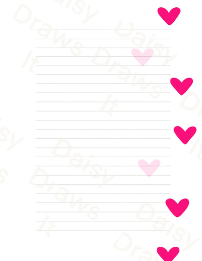 Hearts Digital Stationery for iPad - Notability & GoodNotes Paper Pack - Printable Planner Pages - Instant Download - 8 Designs