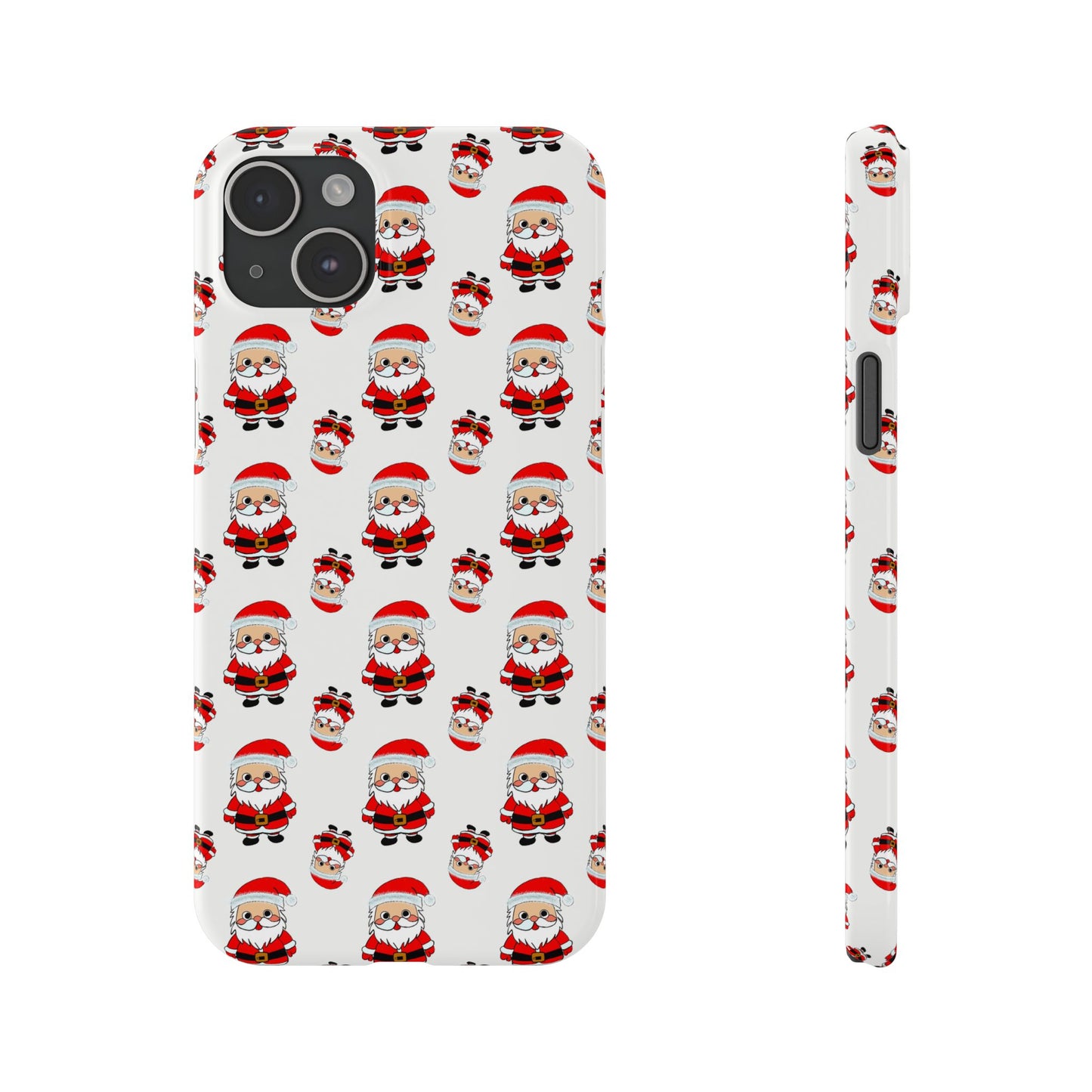 Slim Phone Cases - Cute Santa Cartoon, Festive Holiday Cellphone Covers, Christmas Santa Phone cover