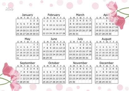Pink Tulips A5 Planner Inserts – To-Do, Blank (40-Pack)