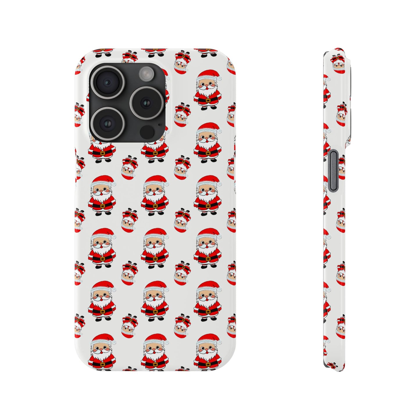 Slim Phone Cases - Cute Santa Cartoon, Festive Holiday Cellphone Covers, Christmas Santa Phone cover
