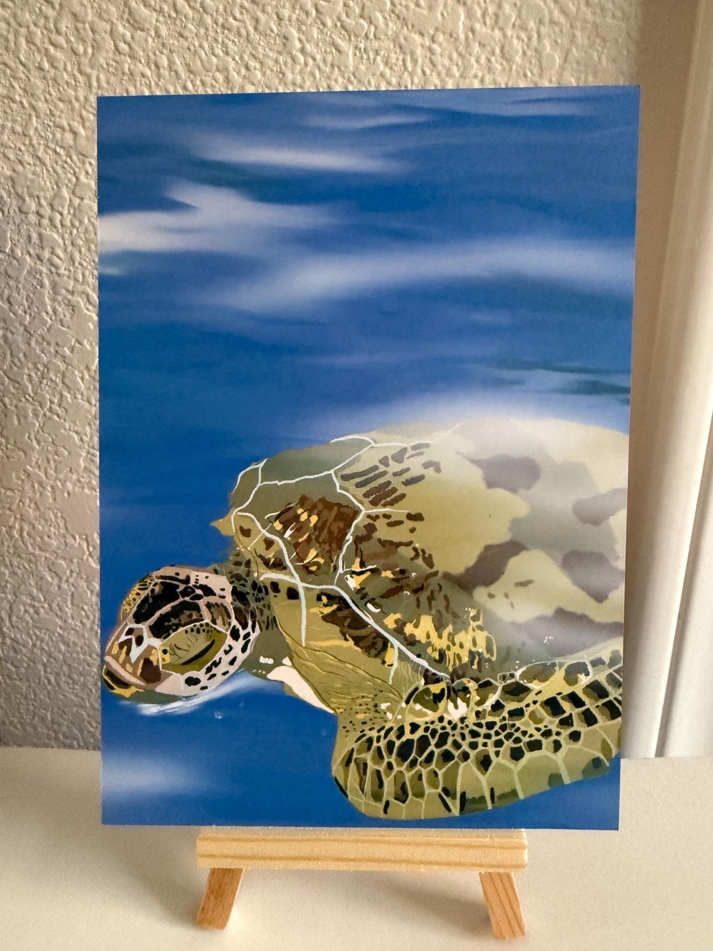 Turtle Art Print, Beach Aesthetic Decor, Ocean Illustration Poster, animal lover Home Décor