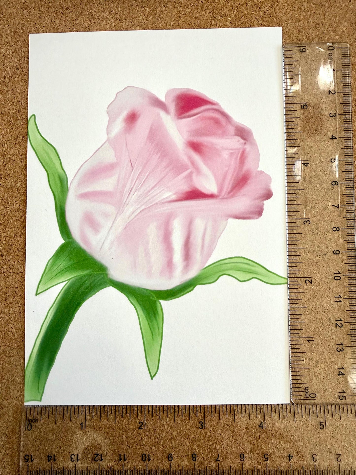 Pink Rose Floral Art Print – Matte Cardstock Wall Art | Bedroom, Nursery & Living Room Decor | Ready-to-Frame Artwork