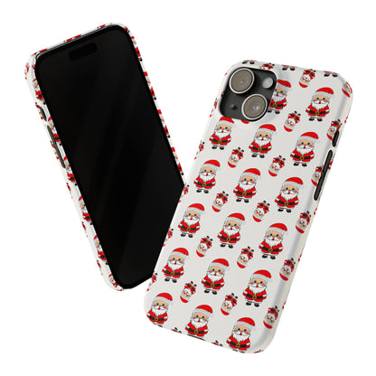 Slim Phone Cases - Cute Santa Cartoon, Festive Holiday Cellphone Covers, Christmas Santa Phone cover