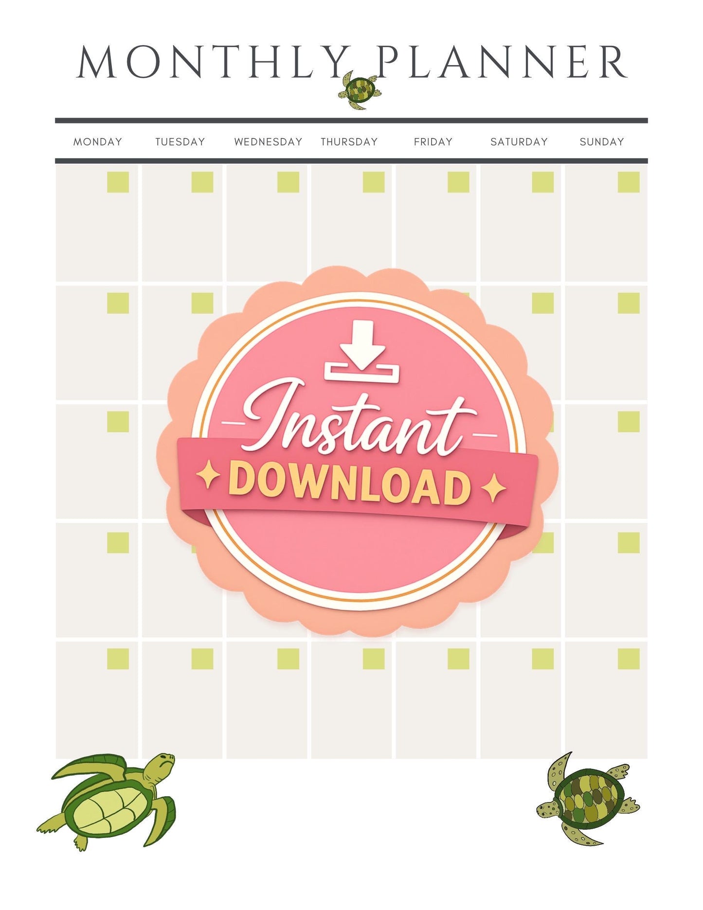 Printable Monthly Planner  | To Do List & Weekly Planner | Minimal Planner Pages | Printable Organization Sheet | Instant Download