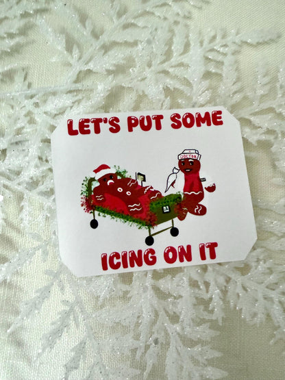 Let’s put some icing on it - funny gingerbread Christmas sticker