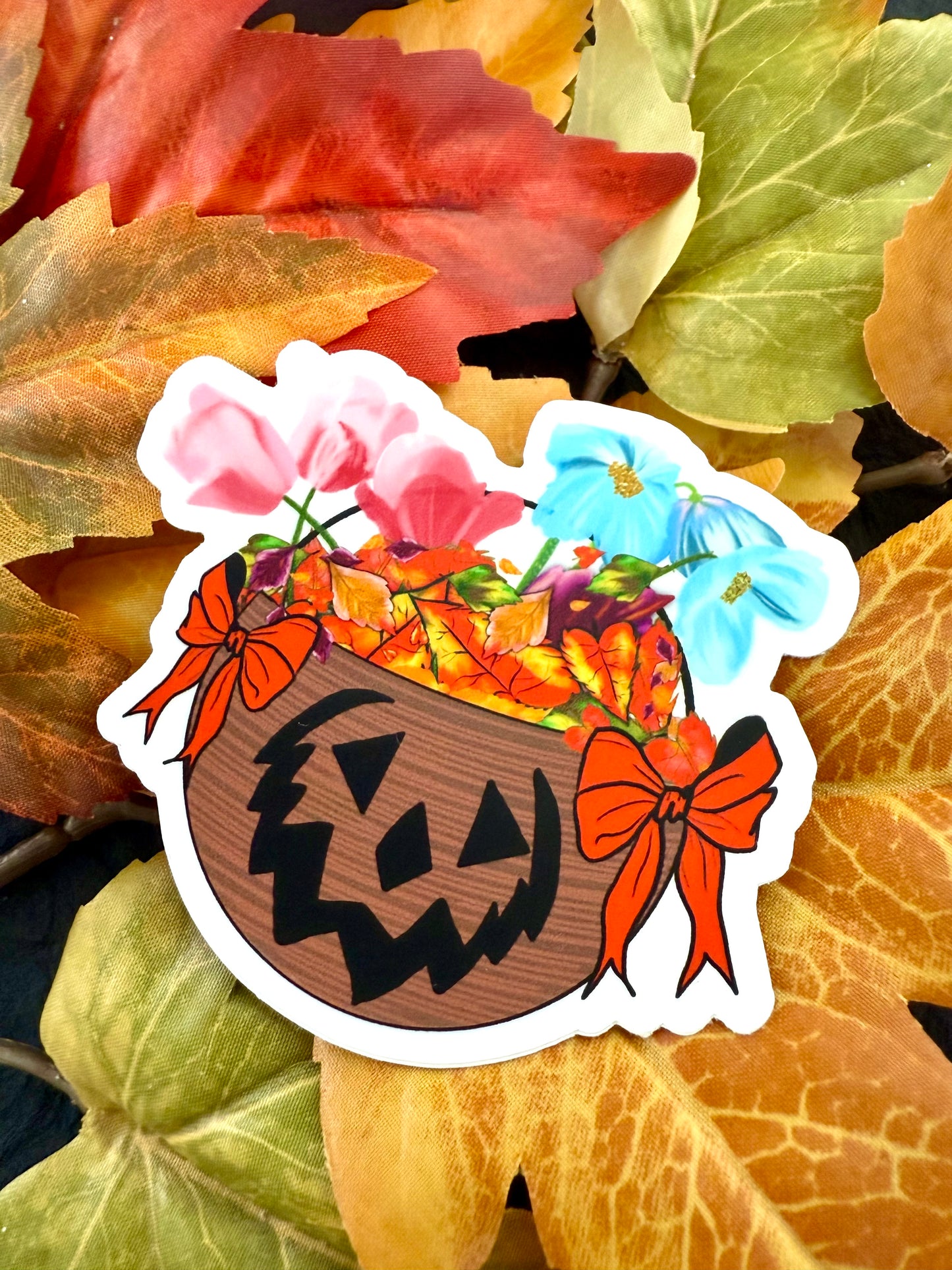 Halloween Basket Sticker - 3” x 2.77”