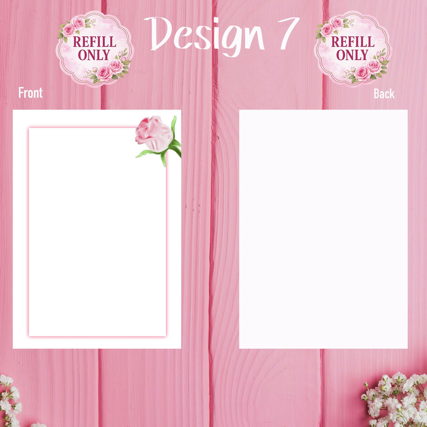 Pink Rose Planner Inserts – Refill ONLY - 25 pages