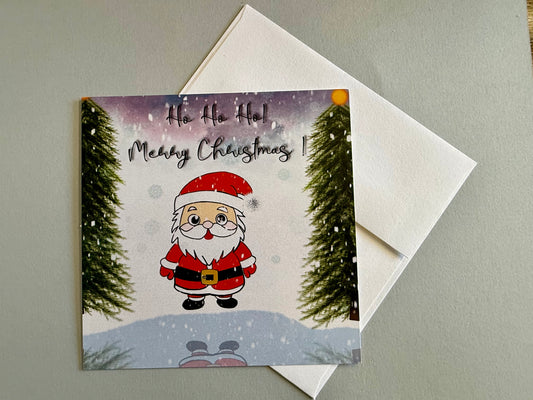 Ho Ho Ho Greeting Cards - Pack of 5 w/ Envelopes