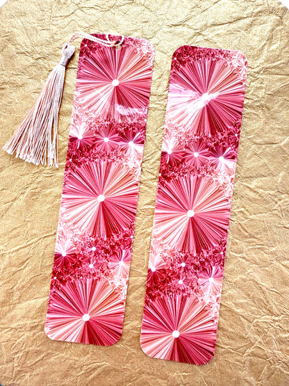 Kaleidoscope Pinch Effect Bookmark - Rose Gold with or without tassel