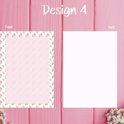 Pink Rose Planner Inserts – 42 Pack Blank / To-Do Pages / Undated Planner Pages / Cute Floral Stationery