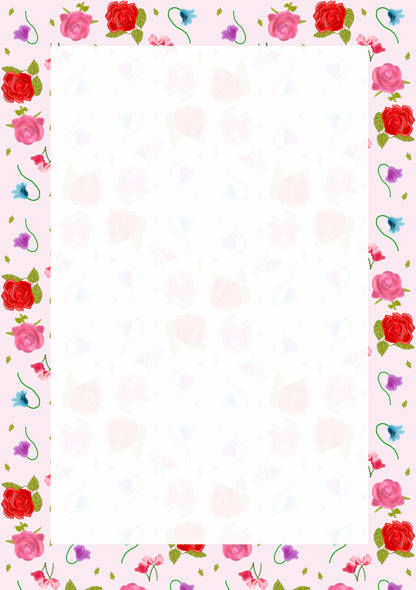 Floral A5 Planner Inserts - 6 Hole Punched - Pack of 25