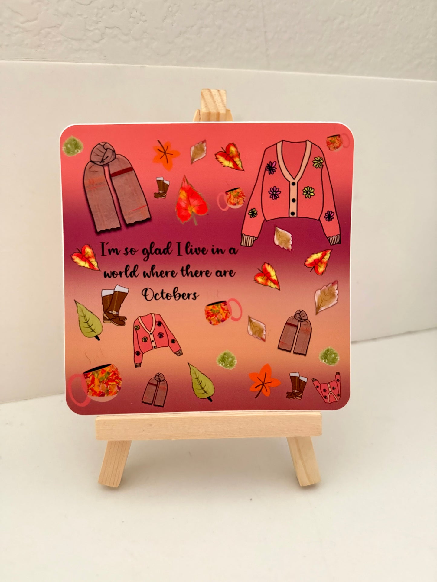 A World Where There are Octobers - Sticker 4x4 with rounded corners