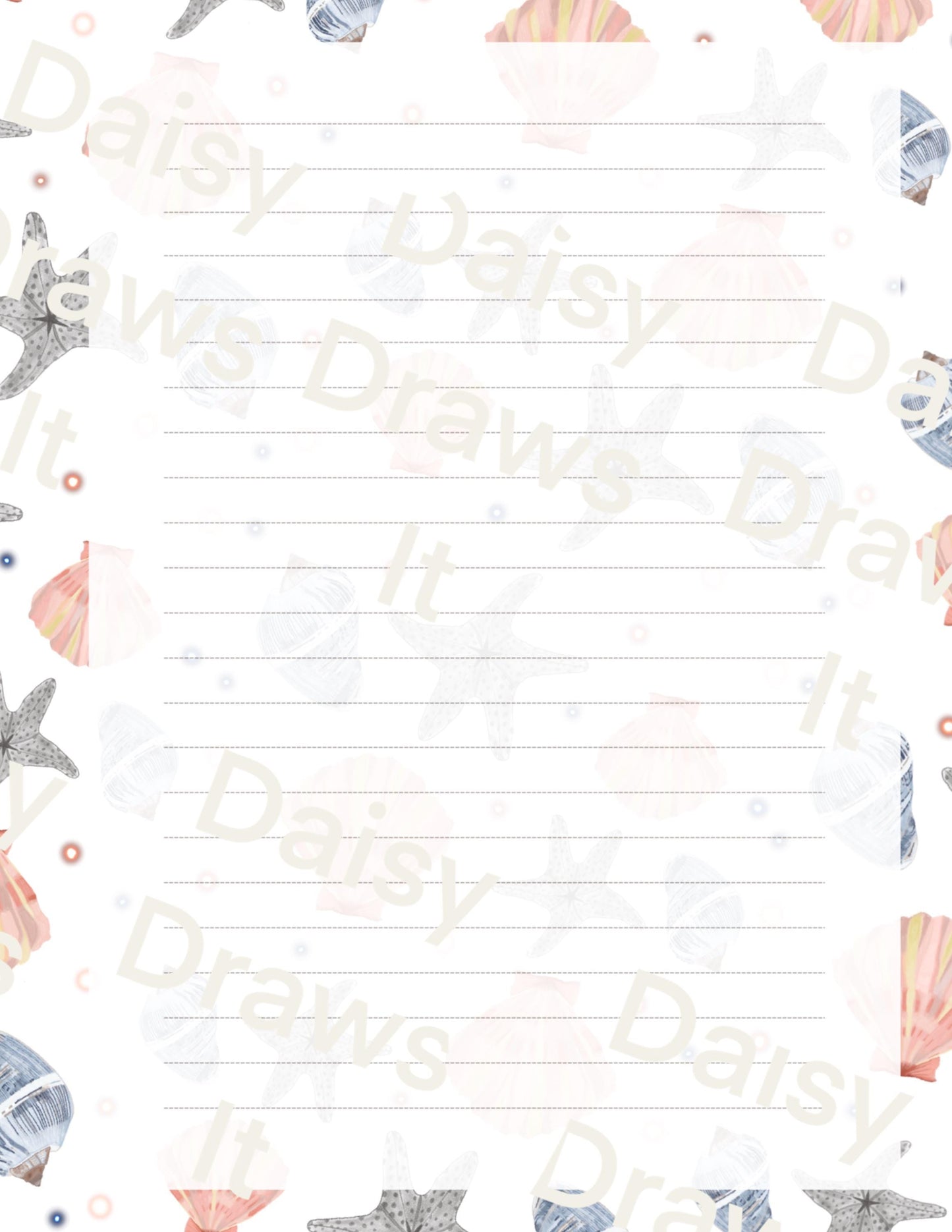 Digital Stationery for iPad | Notability & GoodNotes Paper Pack | seashell Digital Notes | Printable iPad Planner Pages | Instant Download