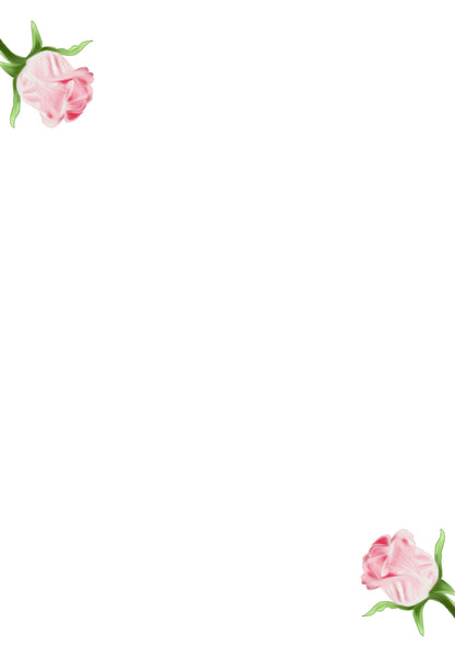 Pink Rose - 6 Hole Punched- A5 Planner Inserts - Pack of 40