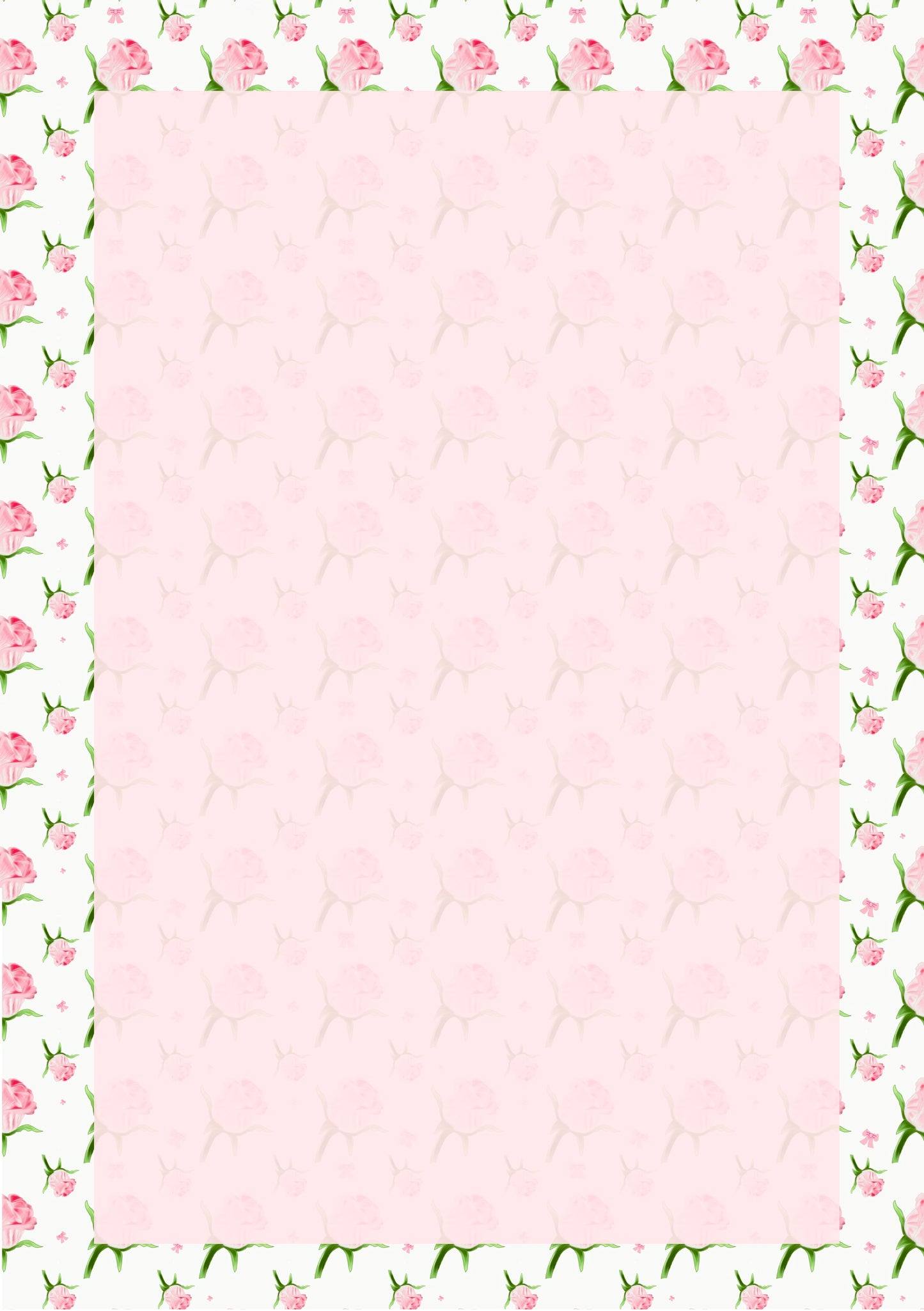 Pink Rose - 6 Hole Punched- A5 Planner Inserts - Pack of 40