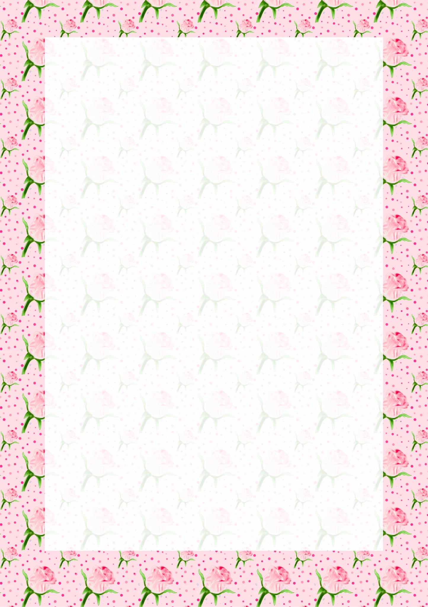 Pink Rose - 6 Hole Punched- A5 Planner Inserts - Pack of 40