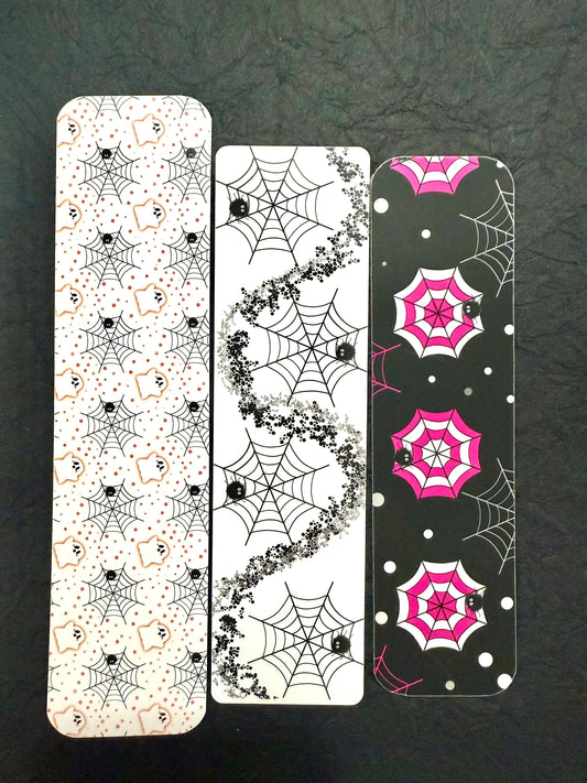 Bundle of THREE Spiderweb Halloween & Spooky Season Bookmarks