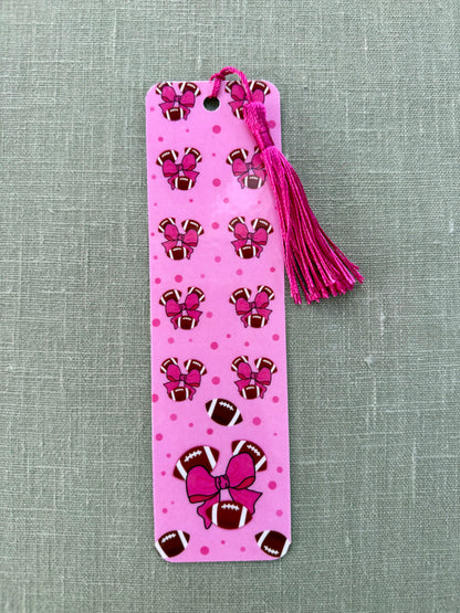 Football Season Pink Bookmark