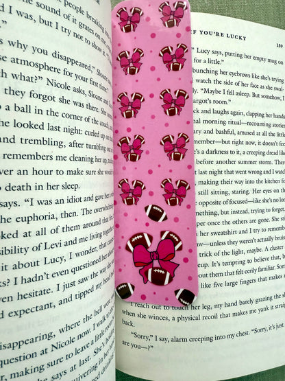 Football Season Pink Bookmark
