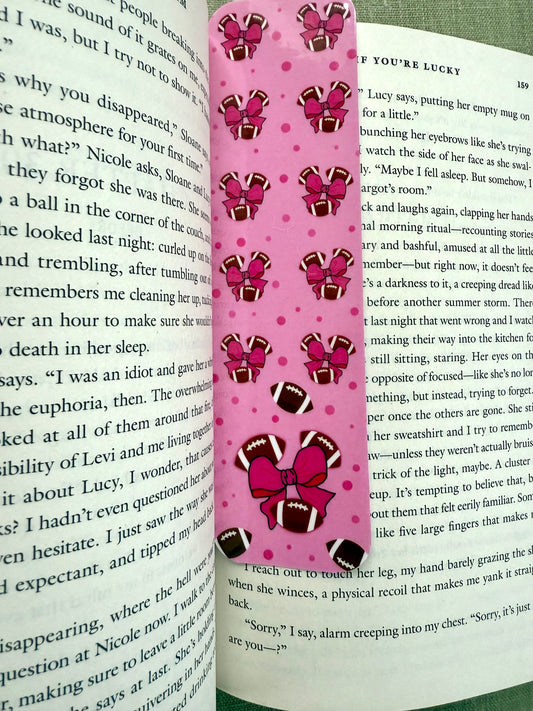 Football Season Pink Bookmark