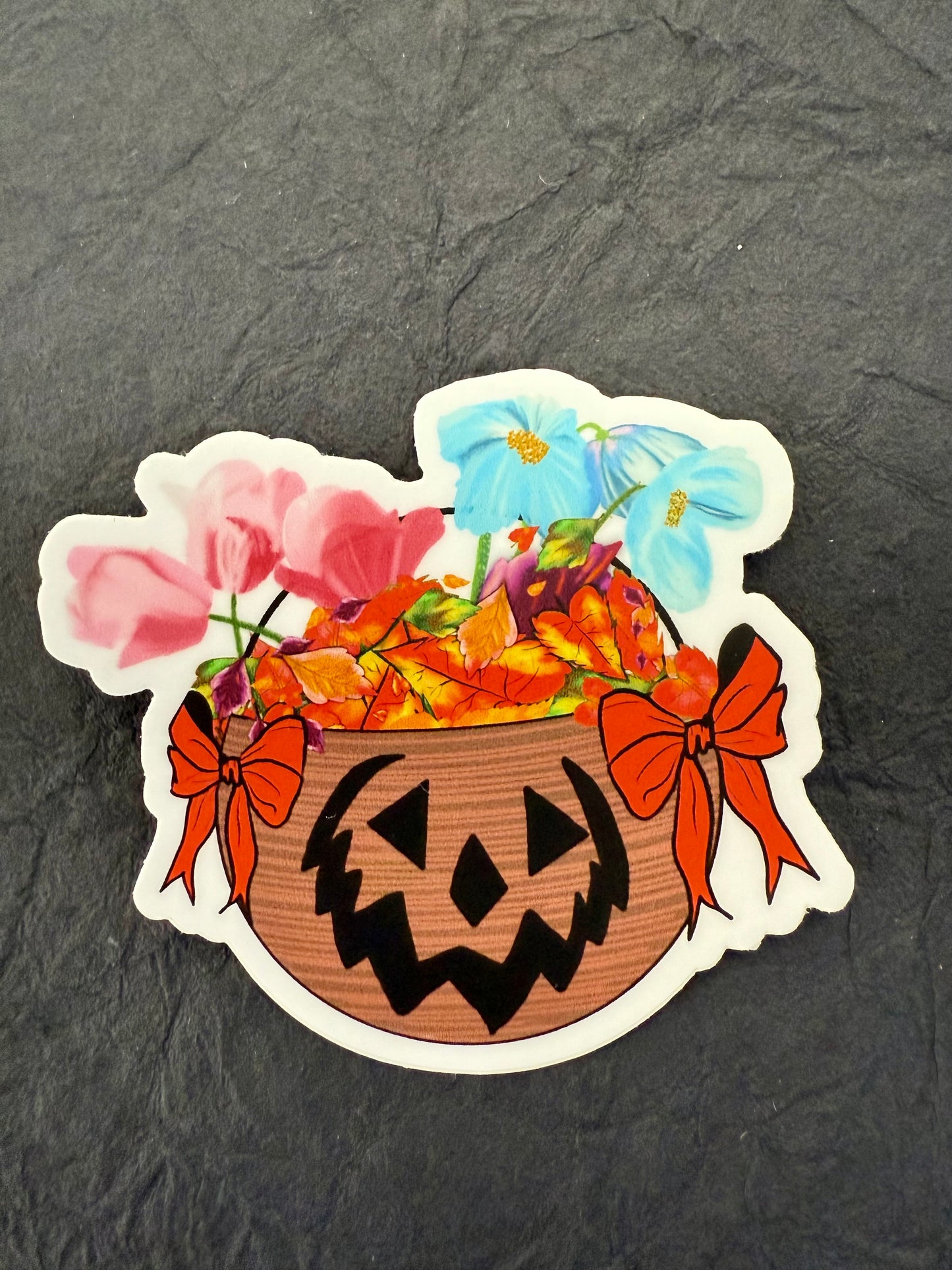 Halloween Basket Sticker - 3” x 2.77”