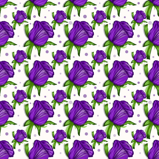 Large Purple Rose Seamless Pattern - Digital Download