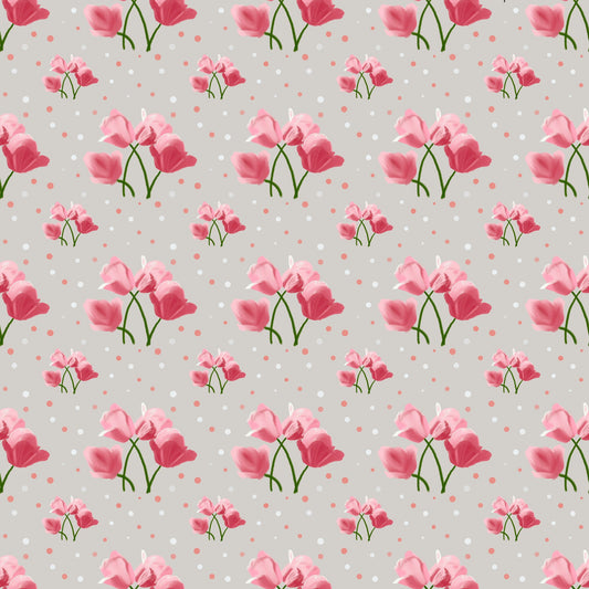 Pink Tulip Seamless Pattern - Digital Download