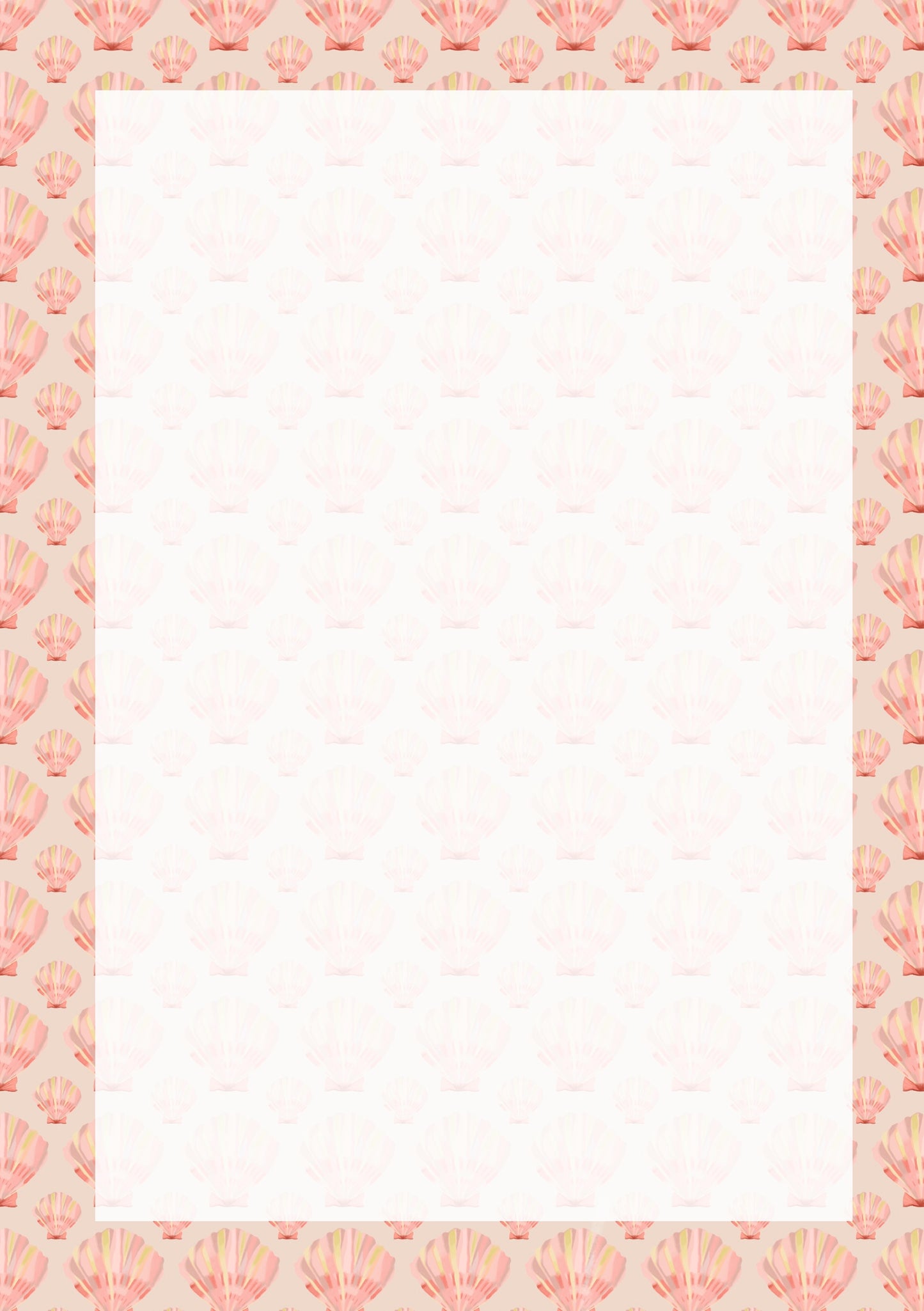 Seashells A5 Planner Inserts - 6 Hole Punched - Pack of 25