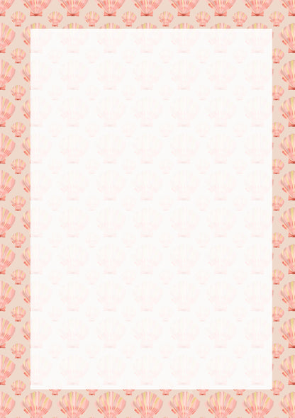 Seashells A5 Planner Inserts - 6 Hole Punched - Pack of 25