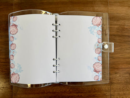 Seashells A5 Planner Inserts - 6 Hole Punched - Pack of 25