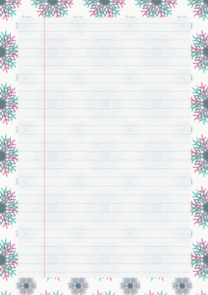 Snowflakes A5 Planner Inserts - 6 Hole Punched - Pack of 25