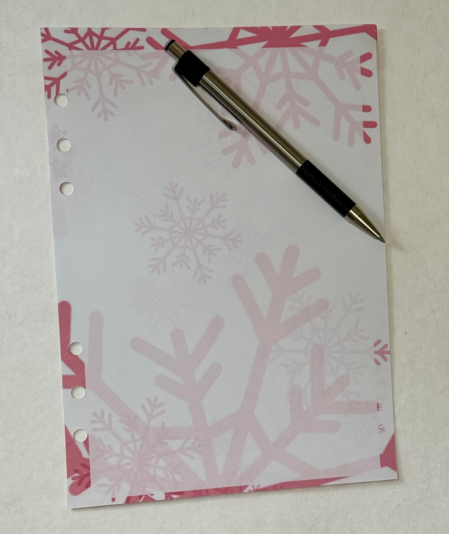 Snowflakes A5 Planner Inserts - 6 Hole Punched - Pack of 25