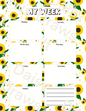 Sunflower Planner Inserts A5 – 60 Page Printed Bundle (6 Hole Punched)