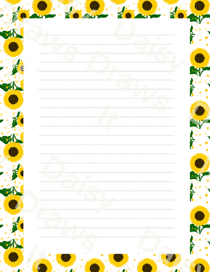 Sunflower Planner Inserts A5 – 60 Page Printed Bundle (6 Hole Punched)