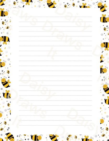 Bees Planner Inserts A5 – 60 Page Printed Bundle (6 Hole Punched)