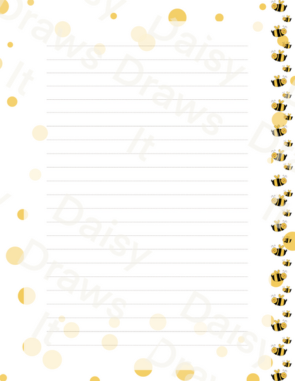 Bees Planner Inserts A5 – 60 Page Printed Bundle (6 Hole Punched)
