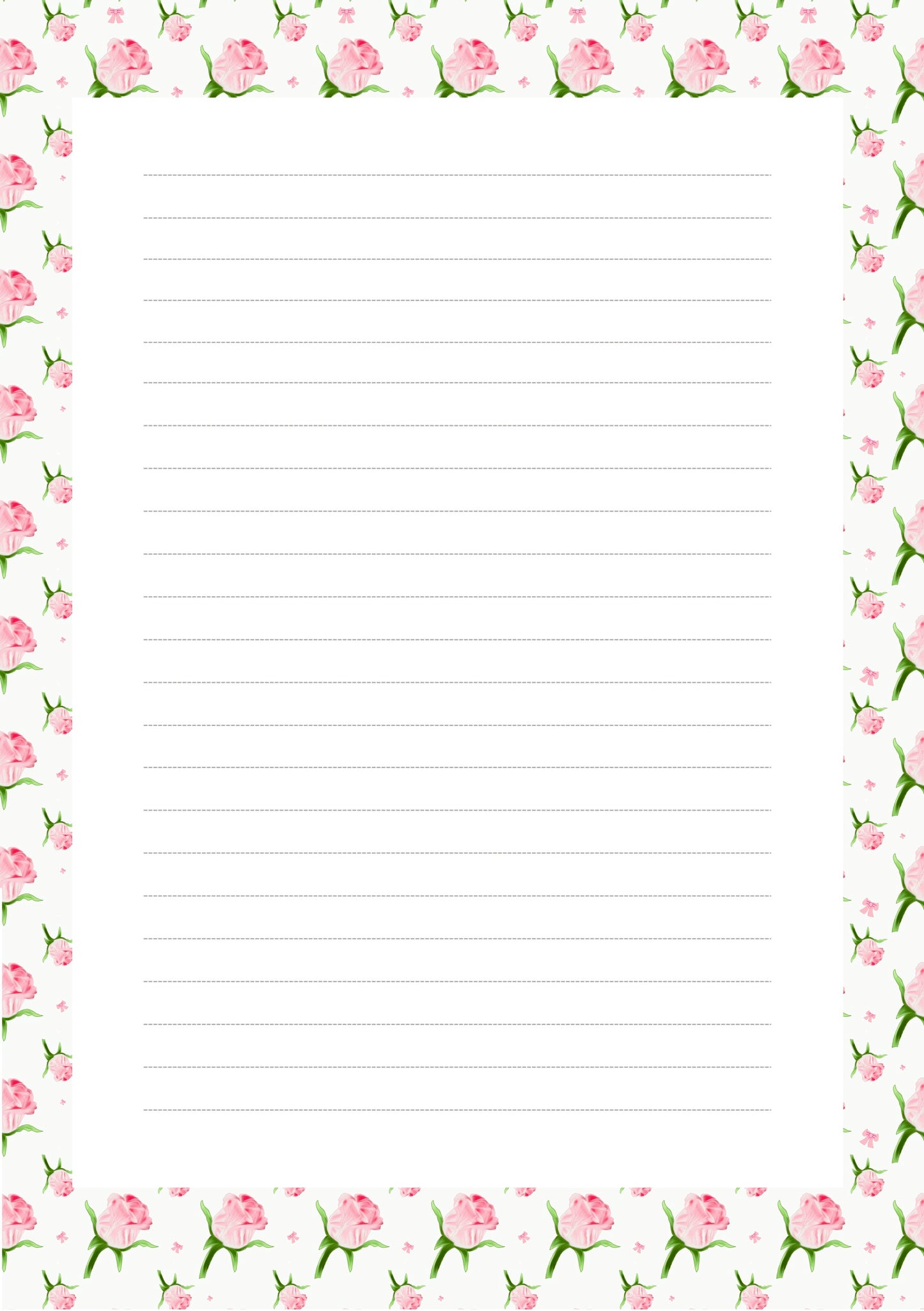 Pink Rose - 6 Hole Punched- A5 Planner Inserts - Pack of 40