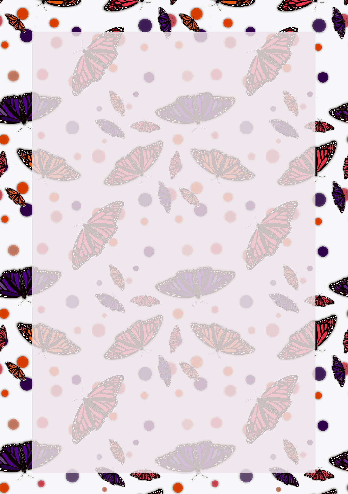 Butterfly- 6 Hole Punched- A5 Planner Inserts - Pack of 40