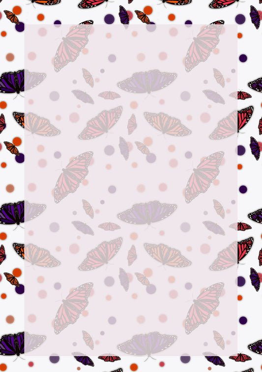 Butterfly- 6 Hole Punched- A5 Planner Inserts - Pack of 40