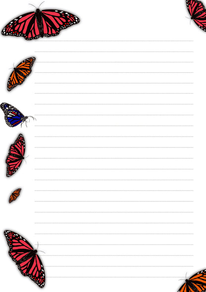 Butterfly- 6 Hole Punched- A5 Planner Inserts - Pack of 40