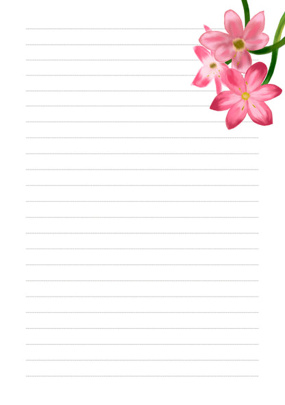 Crimson Flag Flower- 6 Hole Punched- A5 Planner Inserts - Pack of 40